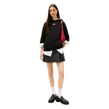 Tommy Jeans - Kapuzenpullover für Damen, Baumwolle, Regulär (Schwarz)