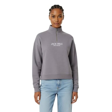 Jack Wills - "Honeylane" Sweatshirt für Damen, mit halbem Reißverschluss (Blau)