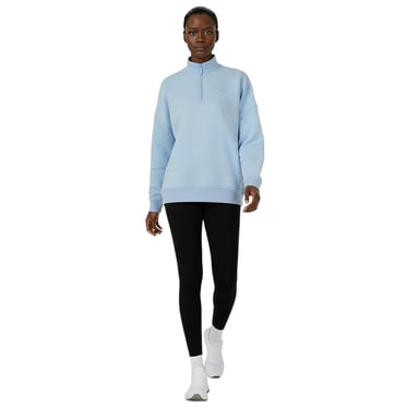 USA Pro - Sweatshirt für Damen, mit kurzem Reißverschluss (Blau meliert)