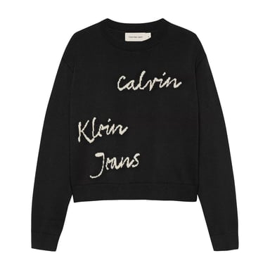 Calvin Klein - Pullover Top für Kinder, Regulär, Langärmlig (Schwarz)