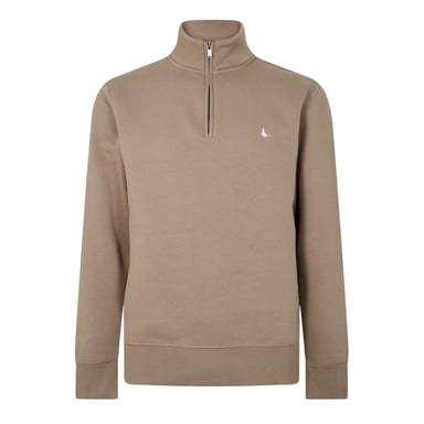 Jack Wills - "Barchester" Sweatshirt für Herren, mit kurzem Reißverschluss (Hellbraun)