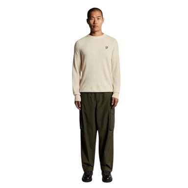 Lyle & Scott - Pullover Top für Herren, Rundhalsausschnitt, Langärmlig (Beige meliert)