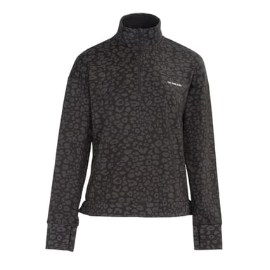 LA Gear - Sweatshirt für Damen, mit halbem Reißverschluss (Schwarz)