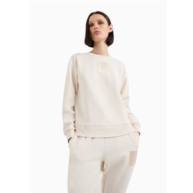 Armani Exchange - Sweatshirt für Damen, Rundhalsausschnitt, Regulär (Hellbeige)