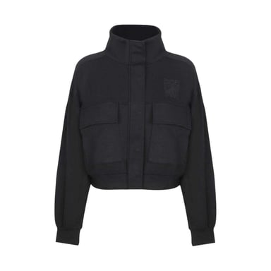 Biba - Kurzes Sweatshirt für Damen, Weiter Stehkragen (Schwarz)