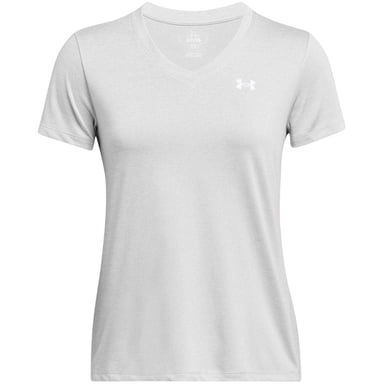 Under Armour - T-Shirt für Damen, V-Ausschnitt, lose Passform (Halograu)