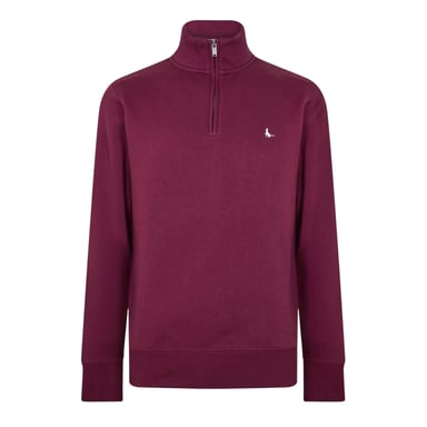 Jack Wills - "Barchester" Sweatshirt für Herren, mit kurzem Reißverschluss (Feige)