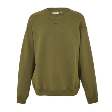 Off White - Sweatshirt für Herren, Rundhalsausschnitt, Langärmlig (Moosgrün/Schwarz)