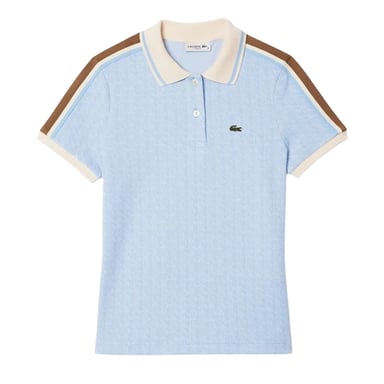 Lacoste - Poloshirt für Damen, Jacquard, Schmal, kurzärmlig (Blau)
