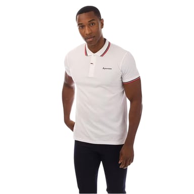 Aquascutum - Poloshirt für Herren, Schmal, kurzärmlig (Weiß/Marine)