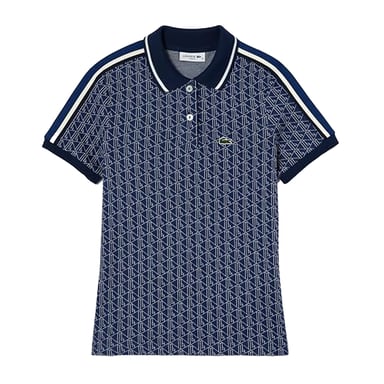 Lacoste - Poloshirt für Damen, Jacquard, Schmal, kurzärmlig (Methyl-Blau)