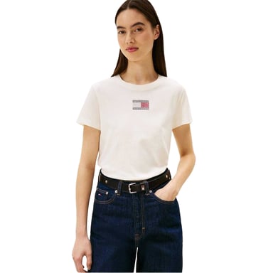 Tommy Jeans - T-Shirt für Damen, Logo, Regulär (Antikweiß)