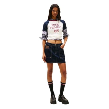 Tommy Jeans - T-Shirt für Damen, Rundhalsausschnitt, Raglanärmel (Antikweiß)