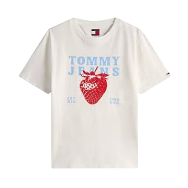 Tommy Jeans - T-Shirt für Damen, Regulär (Ecru)