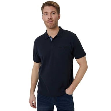 Threadbare - Poloshirt für Herren, Regulär, Gerollte kurze Ärmel (Marine)