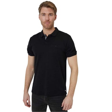 Threadbare - Poloshirt für Herren, Regulär, Gerollte kurze Ärmel (Schwarz)