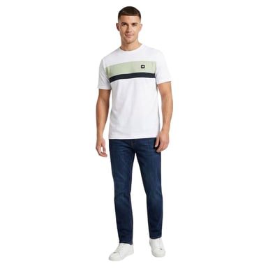 Weekend Offender - "Crossword" T-Shirt für Herren, Regulär (Weiß/Minzgrün/Marine)