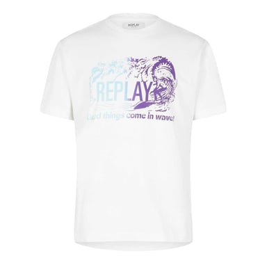 Replay - T-Shirt für Herren, Logo (Weiß)