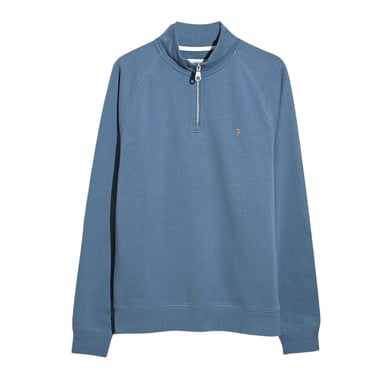 Farah - Sweatshirt für Herren, mit kurzem Reißverschluss (Blau)