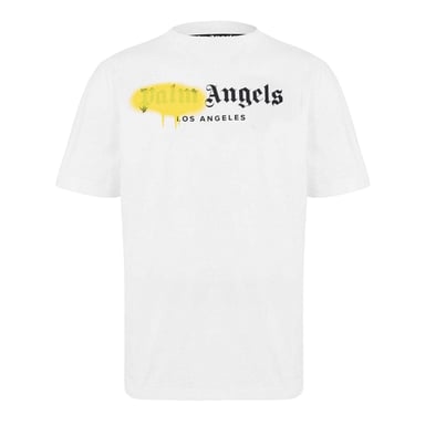 Palm Angels - "London" T-Shirt für Herren/Damen Unisex (Weiß/Gelb)