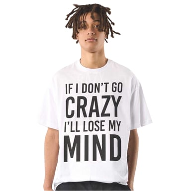 Pretty Green - "If I Don´t Go Crazy" T-Shirt für Herren, Regulär (Weiß)