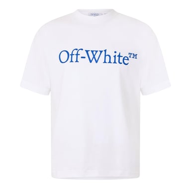 Off White - T-Shirt für Herren/Damen Unisex, Baumwolle, Regulär (Weiß/wahres Blau)