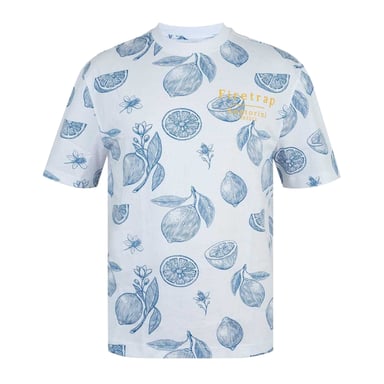 Firetrap - T-Shirt für Herren, Rundum bedruckt, Übergroß (Weiß)