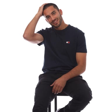 Tommy Jeans - T-Shirt für Herren,Abzeichen (Blau)