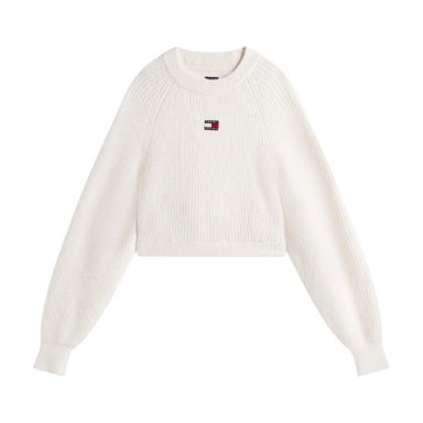 Tommy Jeans - Pullover Top für Damen, Raglan langärmelig (Antikweiß)