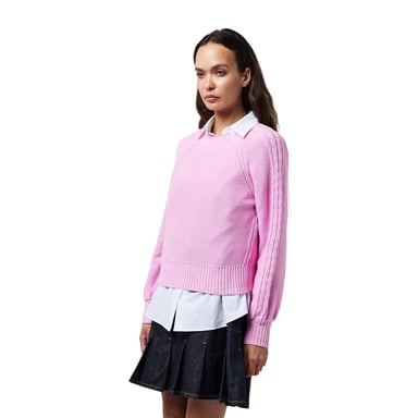 French Connection - Pullover für Damen, Mit Zopfmuster (Bubblegum Rosa)