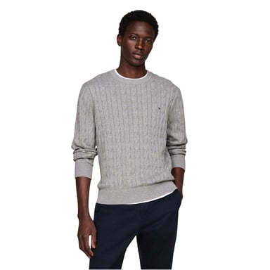 Tommy Hilfiger - Pullover für Herren, Rundhalsausschnitt, Baumwolle (Mittelgrau)