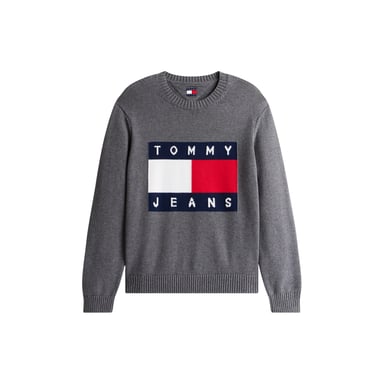 Tommy Jeans - Pullover für Herren, Rundhalsausschnitt (Schwarz meliert)