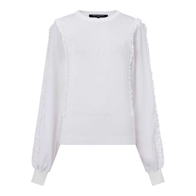 French Connection - "Krista" Pullover Top für Damen, Geraffter Besatz (Weiß)