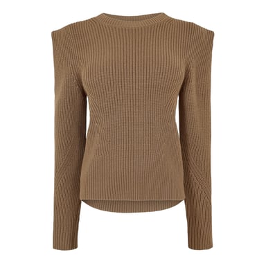 Boss - Pullover für Damen, Rundhalsausschnitt, Regulär, Langärmlig (Braun)