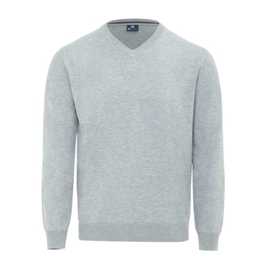 Giorgio - Pullover für Herren, V-Ausschnitt, Polyester (Grau meliert)