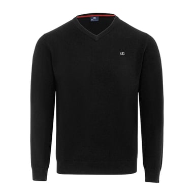 Giorgio - Pullover für Herren, V-Ausschnitt, Polyester (Schwarz)