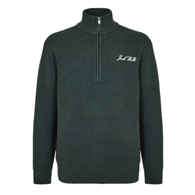 Jack Wills - "Monty" Pullover für Herren, mit kurzem Reißverschluss, Langärmlig (Immergrün)