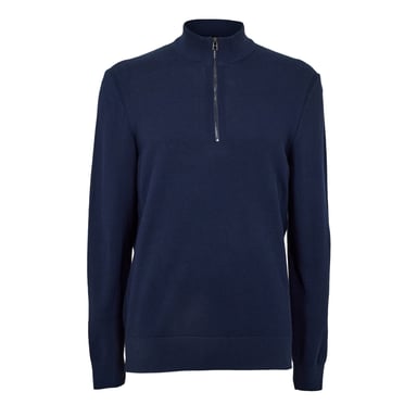 Boss - "Ebrando-P" Pullover für Herren, mit halbem Reißverschluss, Jerseyware (Dunkelblau)