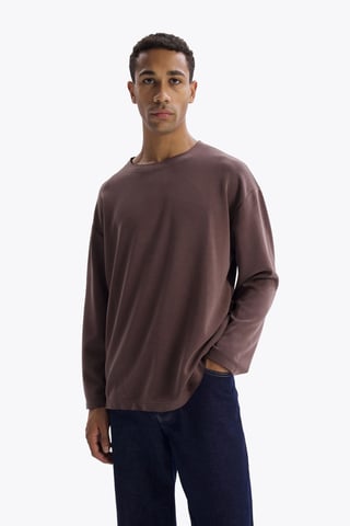 Herren Langarm T-Shirt mit Rundhalsausschnitt