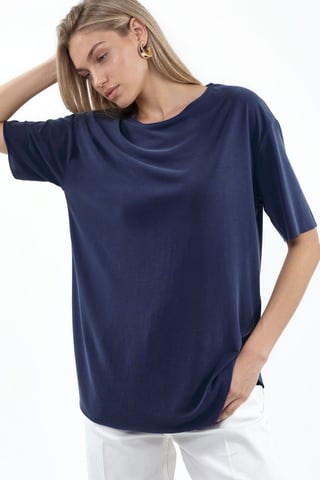 Lockere Passform Crew-Neck T-Shirt