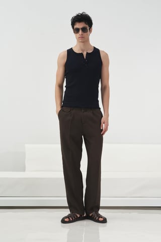 Herren Strickhose mit mittlerer Taille und geradem Schnitt