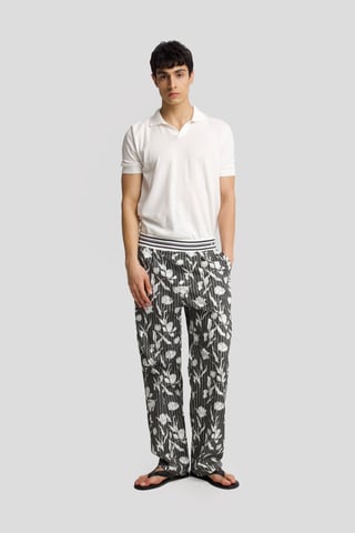 Herren Baumwoll Blumenmuster Strickhose