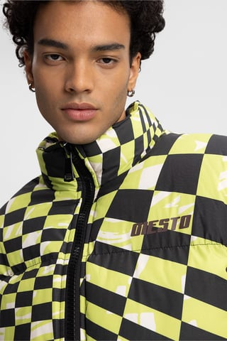 Herren geometrische Pufferjacke