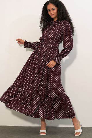Paisley Gürtelt-Kleid Midi-Shirt