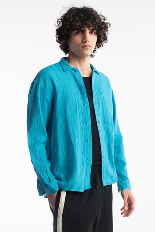 Herren Relaxed Fit Baumwollstrickhemd