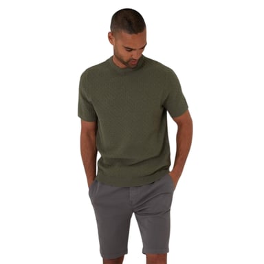 Threadbare - T-Shirt für Herren, Rippenstrick, Regulär (Dunkler Salbei)