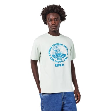 Replay - T-Shirt für Herren, Baumwolle, Regulär (Minzgrün)