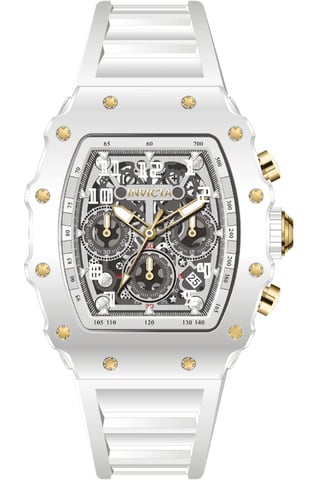 Invicta Racing 69700 Herrenuhr - Quarzwerk - Acryl mit silbernem Zifferblatt - 43 mm