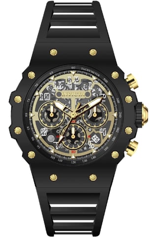 Invicta Racing 69650 Herrenuhr, Quarzwerk, Acrylgehäuse, 43 mm - Schwarz