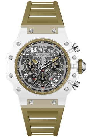 Invicta Racing 69682 Herrenuhr - Quarzwerk - Acryl mit silbernem Zifferblatt - 43 mm